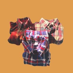 2 Faded Glory Med, and 1 Divided flannel Sml